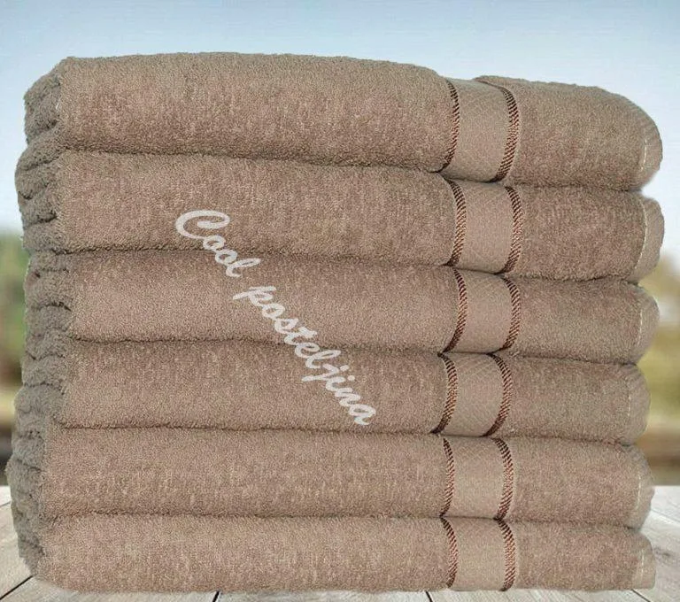 Turski peškiri 100% pamuk-frotir,70*140cm ,6 kom-Braon