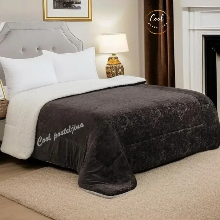 Plišani žakard jorgan sa krznom