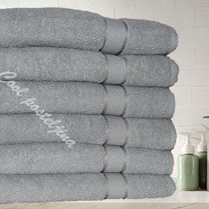 Turski peškiri 100% pamuk-frotir,70*140cm ,6 kom-Siva