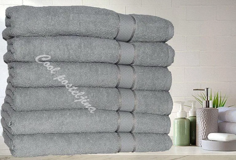 Turski peškiri 100% pamuk-frotir,70*140cm ,6 kom-Siva