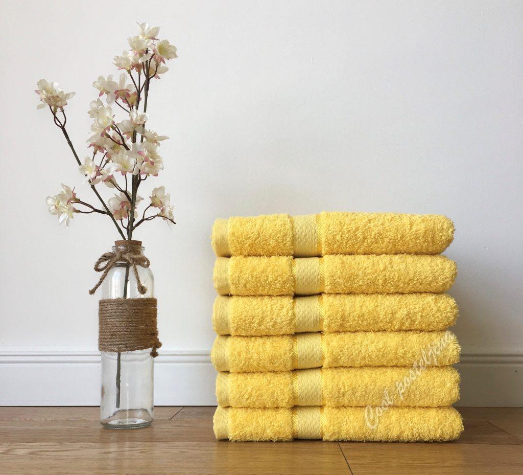 Turski peškiri 100% pamuk-frotir, 50*90cm ,12 kom-Žuti