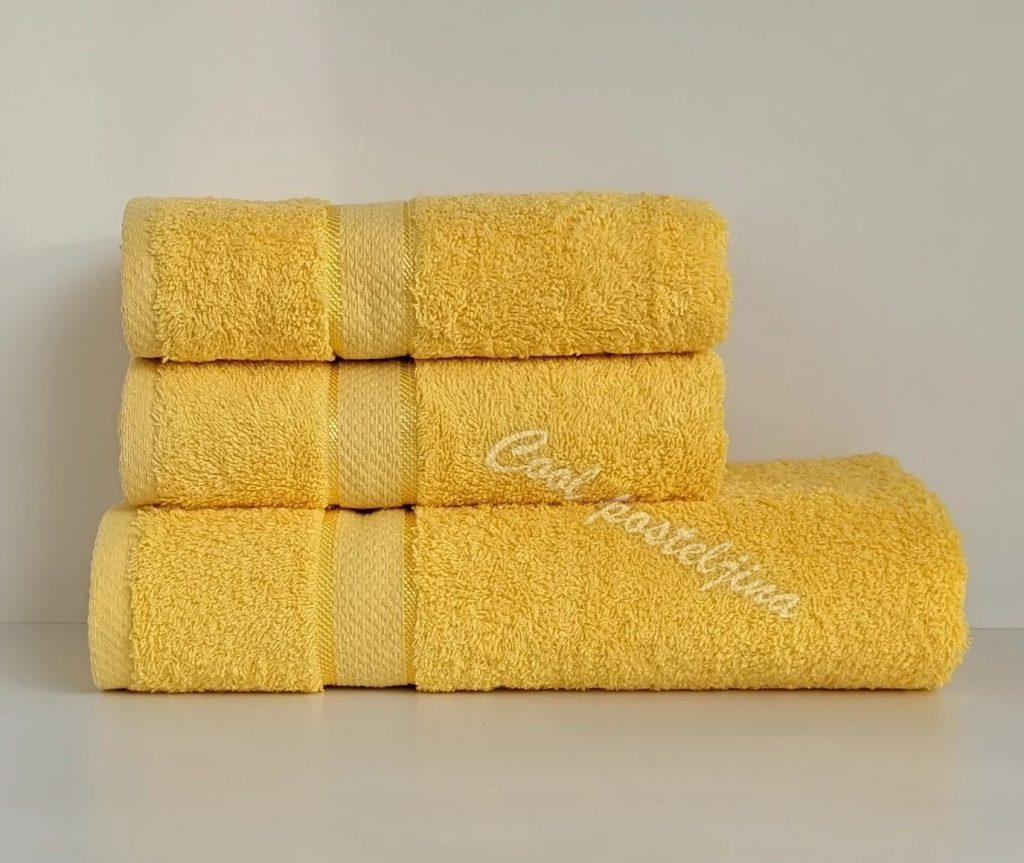 Turski peškiri 100% pamuk-frotir, 50*90cm ,12 kom-Žuti