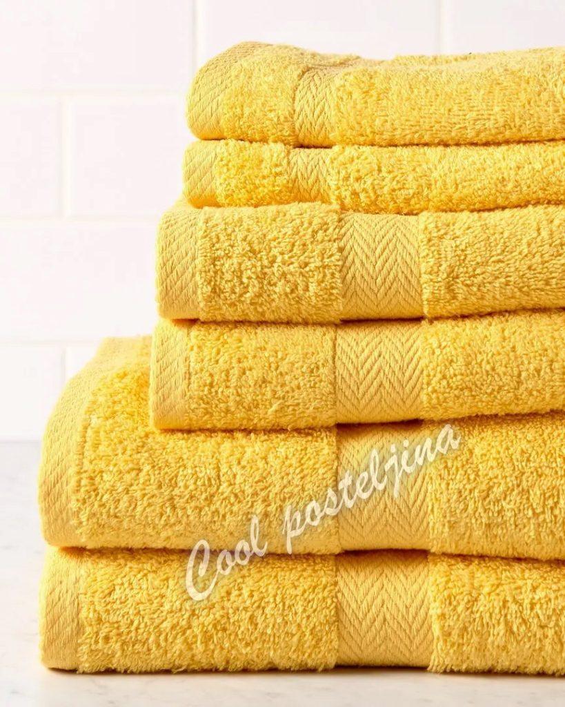 Turski peškiri 100% pamuk-frotir, 50*90cm ,12 kom-Žuti