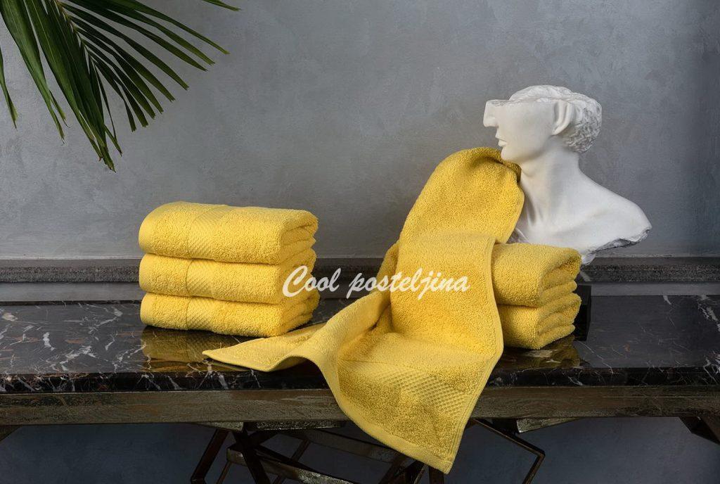 Turski peškiri 100% pamuk-frotir,70*140cm ,6 kom-Žuti