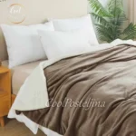 Jednobojno plišano ćebe sa krznom