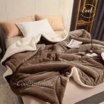 Jednobojno plišano ćebe sa krznom